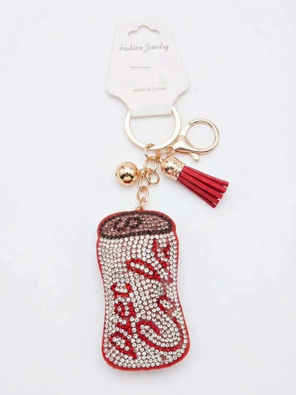 Fashion Jewelry Diet Cola Bling Purse/Keychain Red & Silver NWT